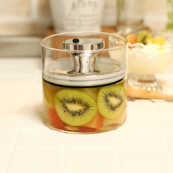 保存容器 600ml 密閉 ガラスキャニスター エアリデューサー スリム S