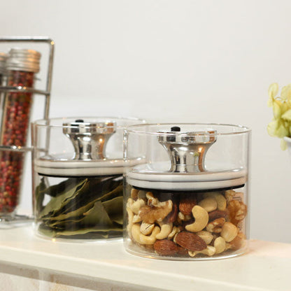 保存容器 600ml 密閉 ガラスキャニスター エアリデューサー スリム S