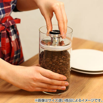 保存容器 900ml 密閉 ガラスキャニスター エアリデューサー スリム M