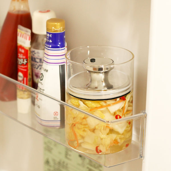 保存容器 900ml 密閉 ガラスキャニスター エアリデューサー スリム M