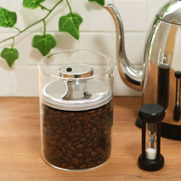 保存容器 900ml 密閉 ガラスキャニスター エアリデューサー スリム M