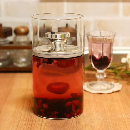 保存容器 1.2L 密封 ガラスキャニスター エアリデューサー スリム L