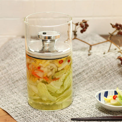 保存容器 1.2L 密封 ガラスキャニスター エアリデューサー スリム L