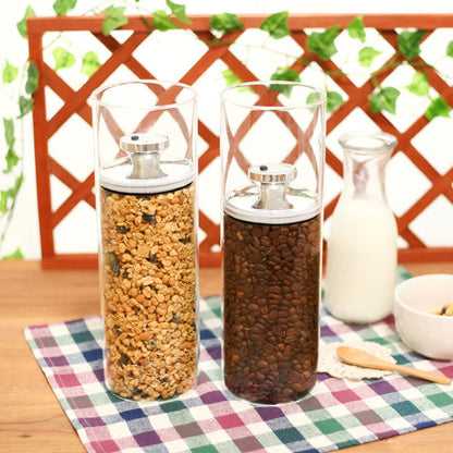 保存容器 1.8L 密閉 ガラスキャニスター エアリデューサー スリム LL