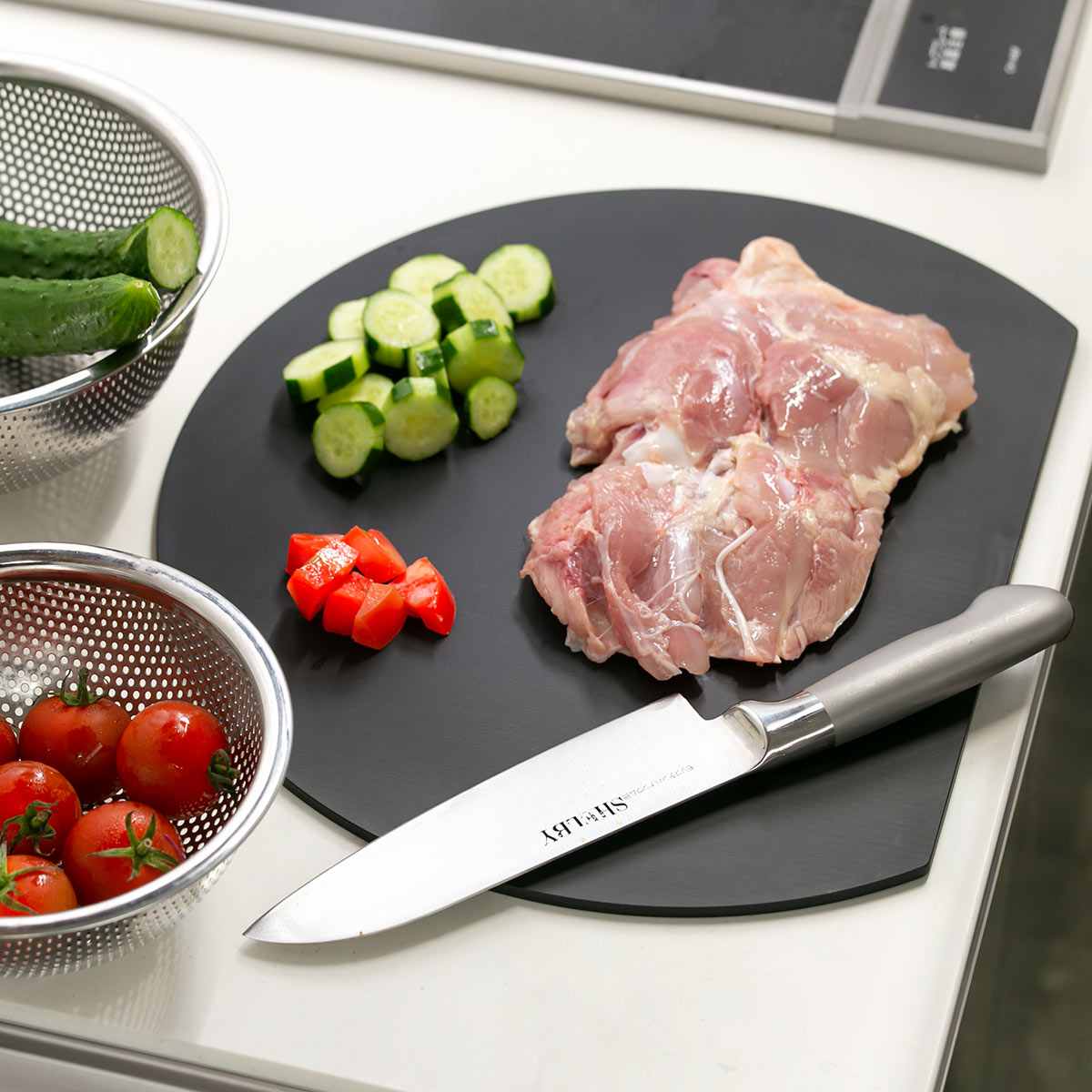 食洗機対応 丸いまな板 耐熱エラストマー 穴無し アイメディア